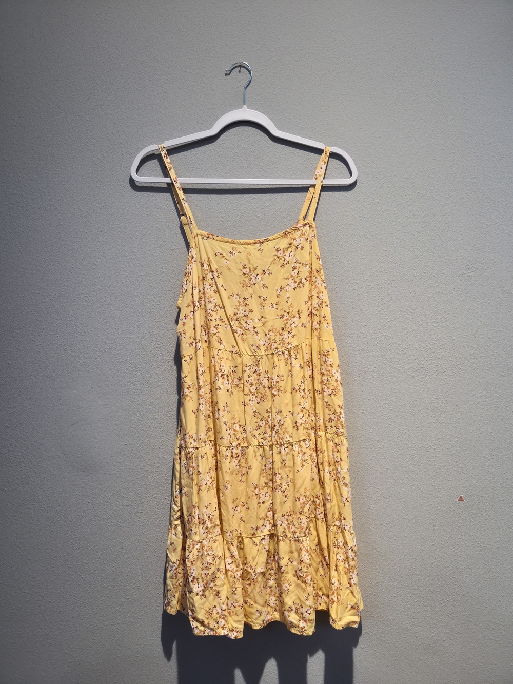Old Navy Yellow Floral Spaghetti Strap Dress